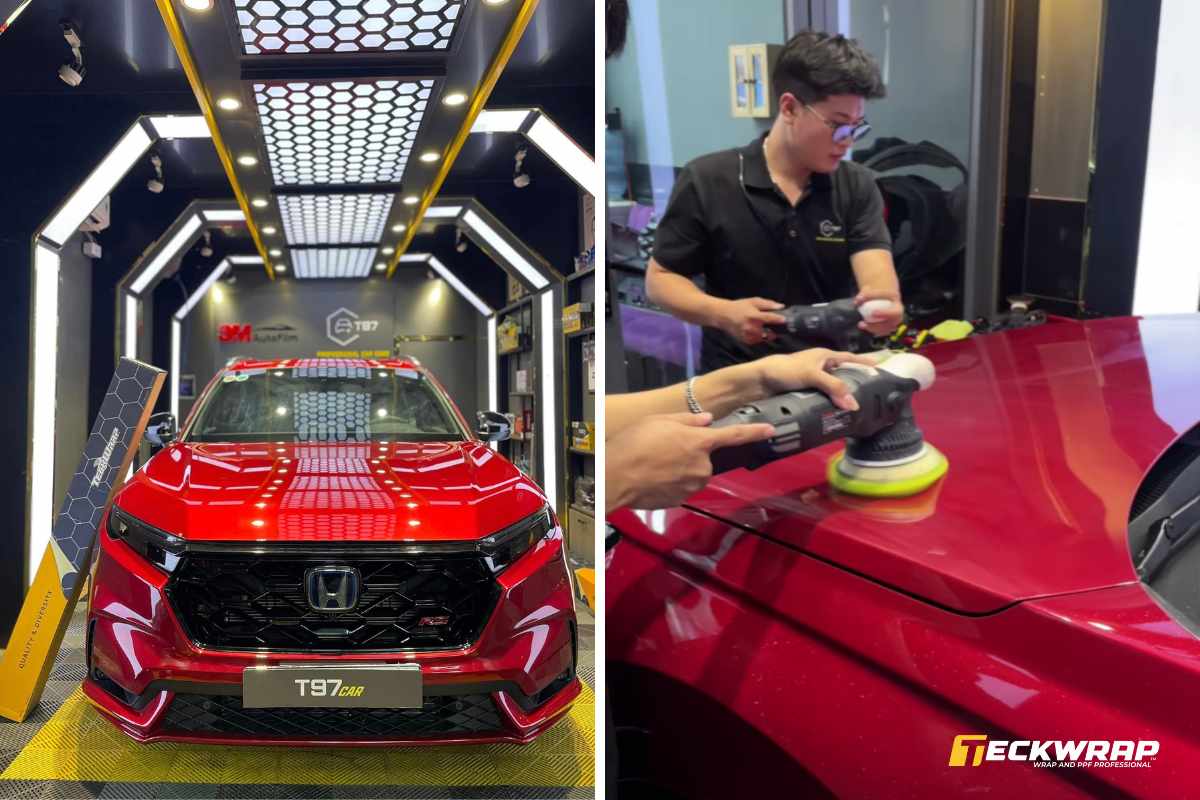 Đội ngũ kỹ thuật viên chuyên nghiệp T97 CAR thi công dán PPF TeckWrap cho ô tô