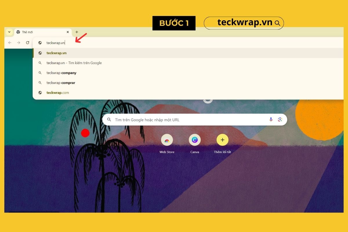 Truy cập vào website chính thức của TeckWrap Việt Nam